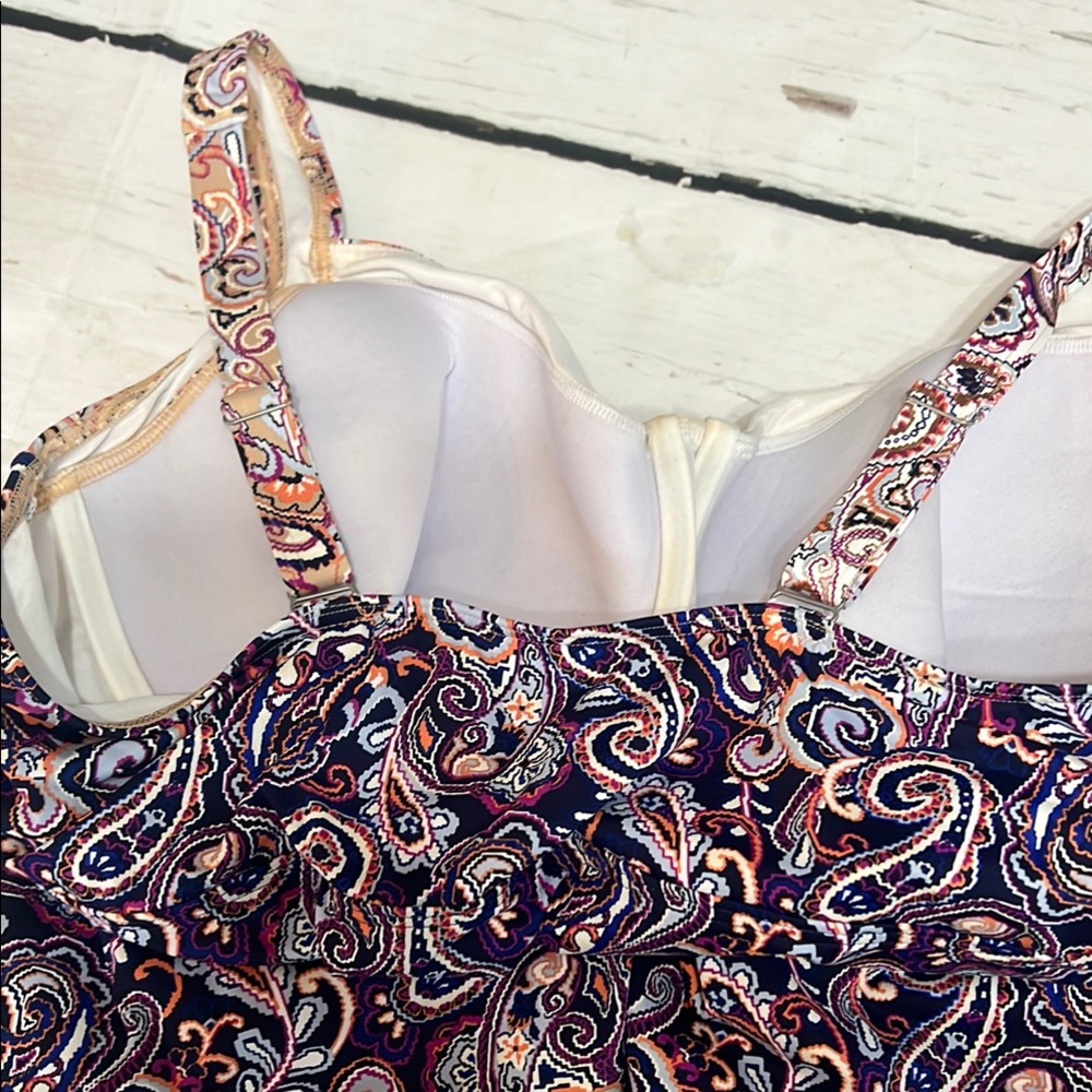 Lands' End Paisley Tankini Top - Picture 7 of 9